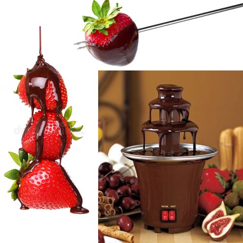 CHOCOLATE FOUNTAIN FONDUE 3 TIER PARTIES STAINLESS STEEL DIPPING ELECTRIC NEW