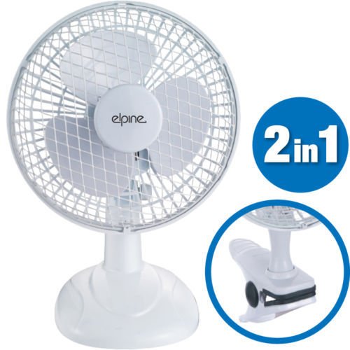 2 IN 1 6" INCH CLIP ON FAN PORTABLE DESK TABLE 2 SPEED TILT OFFICE HOME COOL AIR