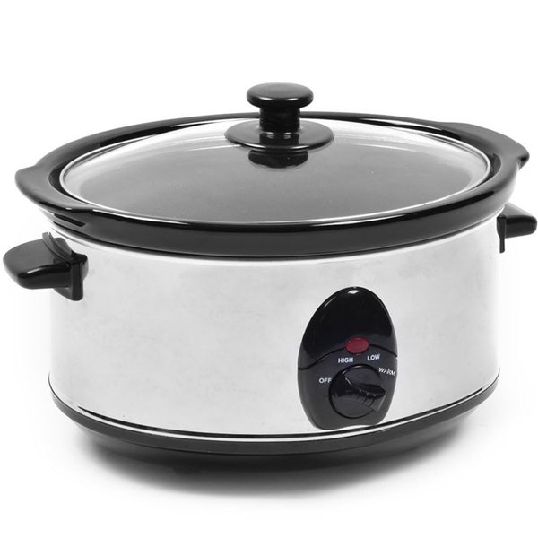 3.5L SLOW COOKER STAINLESS STEEL + REMOVABLE INNER CERAMIC BOWL STEAM GRILL 200W