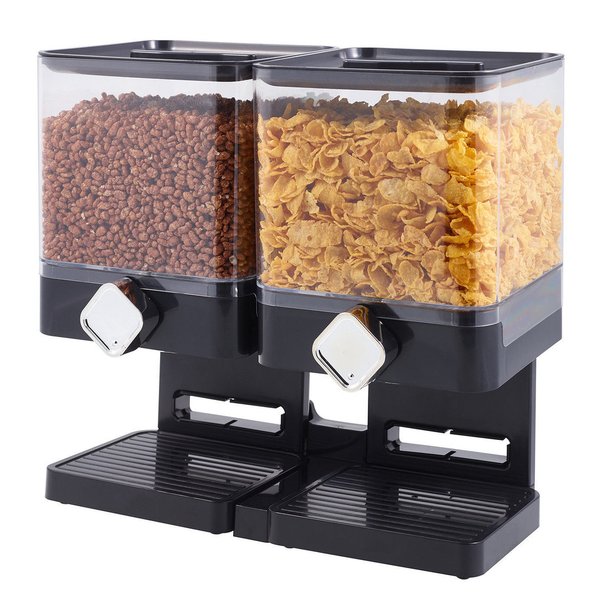 DOUBLE CEREAL DISPENSER DRY FOOD STORAGE CONTAINER DISPENSER MACHINE PASTA NEW