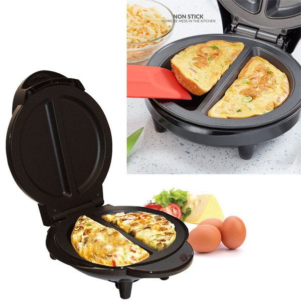 1pc European plug multifunctional mini electric omelette maker egg cooker  food steamer breakfast pancakes fried steak non-stick pan automatic  power-off breakfast machine steamer cooker suitable for kitchen home use