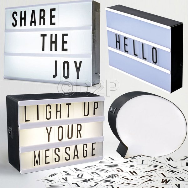LED LIGHT MESSAGE DISPLAY BOX WITH LETTERS SYMBOLS WORD WEDDING PARTY CINEMATIC