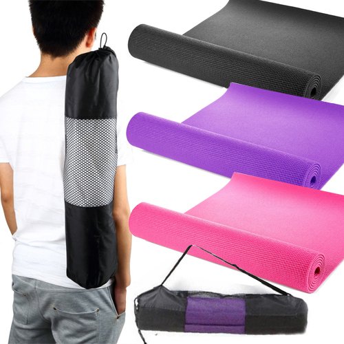 YOGA MAT THICK 182CM X 61CM NON SLIP EXERCISE GYM CAMPING PICNIC IN CARRY BAG