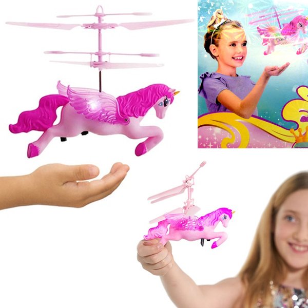 PINK FLYING UNICORN MAGICALLY FLY OVER YOUR HAND USB CHARGEABLE TOY XMAS FUN