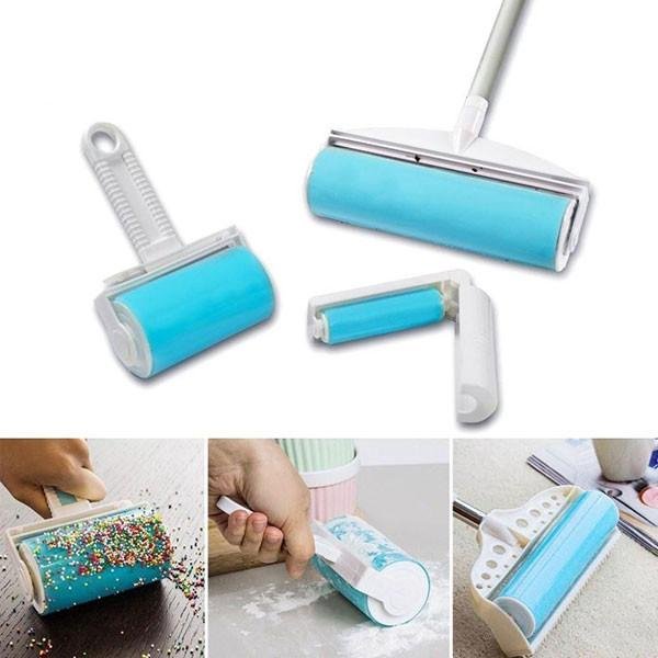 3PC STICKY LINT ROLLER BRUSH DUST FLUFF FABRIC PET DOG HAIR CLOTHES CLEANER