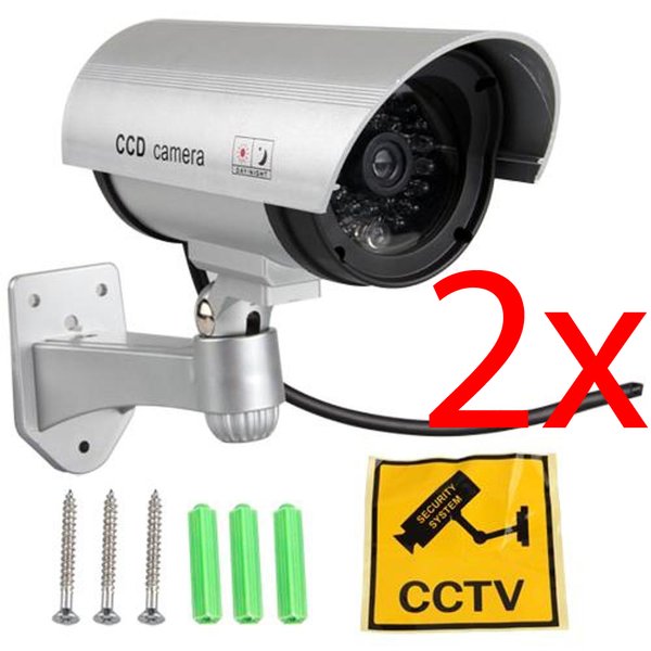 FAKE DUMMY CCTV SECURITY CAMERA FLASHING LED INDOOR OUTDOOR REALISTIC HOME
