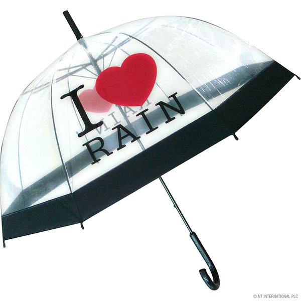 2 X I LOVE RAIN UMBRELLA OUTDOOR WINTER RAINING NEW DOME AUTO FOLDABLE HANDLE