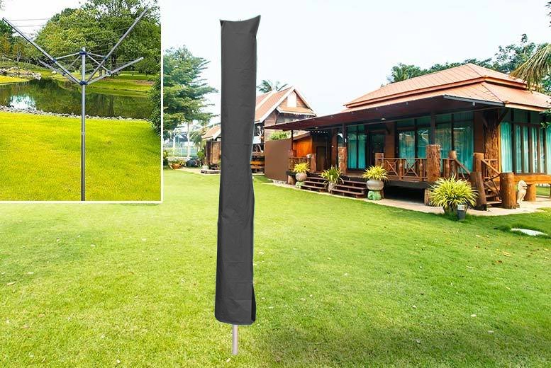 Heavy Duty Waterproof Parasol Rotary Clothes Airer Line Cover Weather Outdoor 