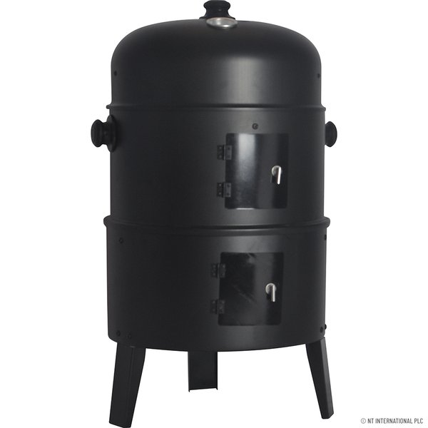 ROUND SMOKER BBQ CHARCOAL BARBECUE GRILL OUTDOOR GARDEN PATIO PARTY COOKER NEW