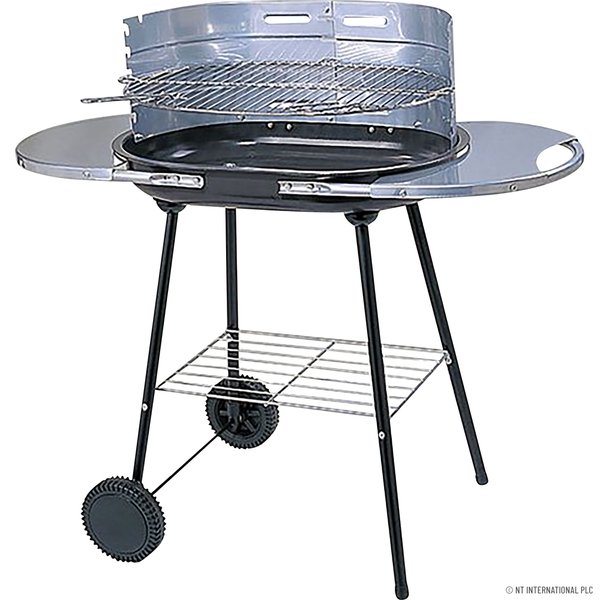 CHARCOAL OVAL STEEL TROLLEY BBQ OUTDOOR BARBECUE GARDEN PATIO COOKING GRILL NEW