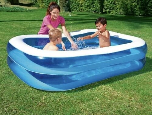 NEW BESTWAY RECTANGULAR FAMILY SWIMMING PADDLING POOL OUTSIDE WATER FAMILY 2.01M