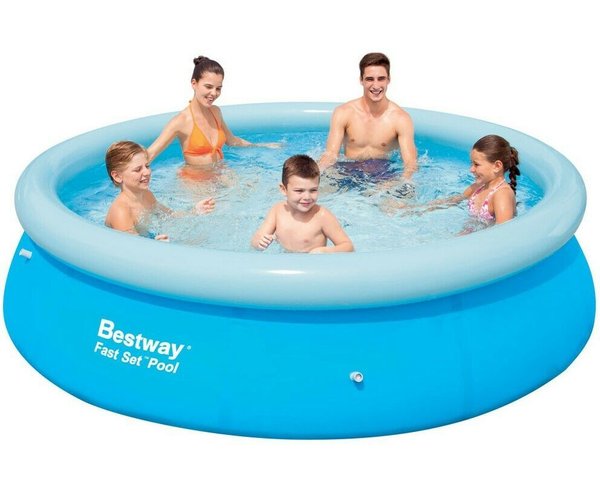 BESTWAY LARGE ROUND FAMILY SWIMMING PADDLING POOL OUTSIDE WATER KIDS 10FT