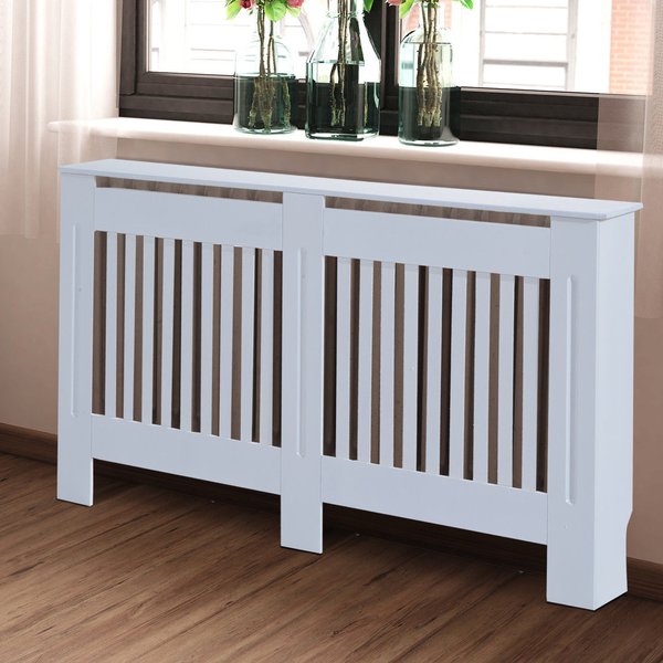 152CM TRADITIONAL RADIATOR COVER CABINET GRILL FURNITURE MDF SLATTED WOOD DECOR