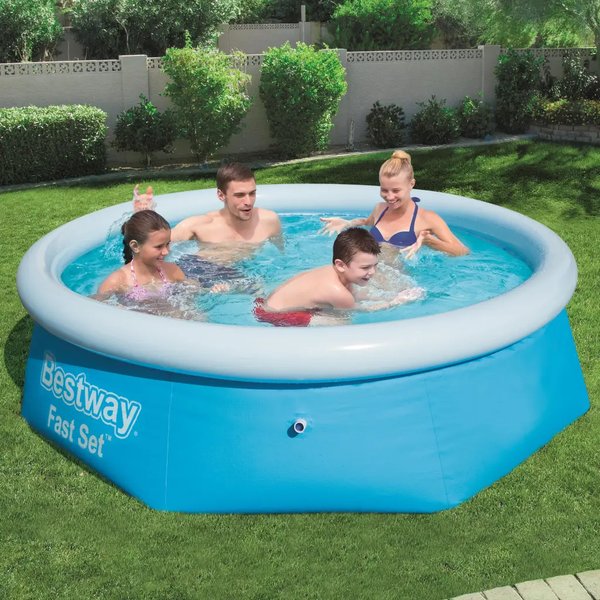 8FT BESTWAY ROUND PADDLING GARDEN POOL FUN FAMILY SWIMMING OUTDOOR INFLATABLE