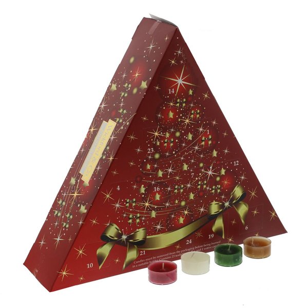 SCENTED TEA LIGHT CANDLE ADVENT CALENDAR MERRY CHRISTMAS COUNT DOWN TO XMAS DAY
