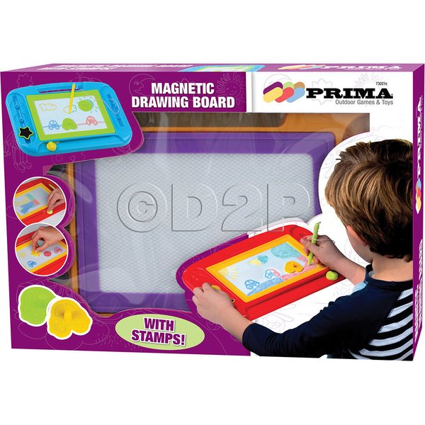 COLOUR DOODLE MAGNETIC DRAWING BOARD WITH PEN, SHAPE STAMPS KID WRITING PAINTING