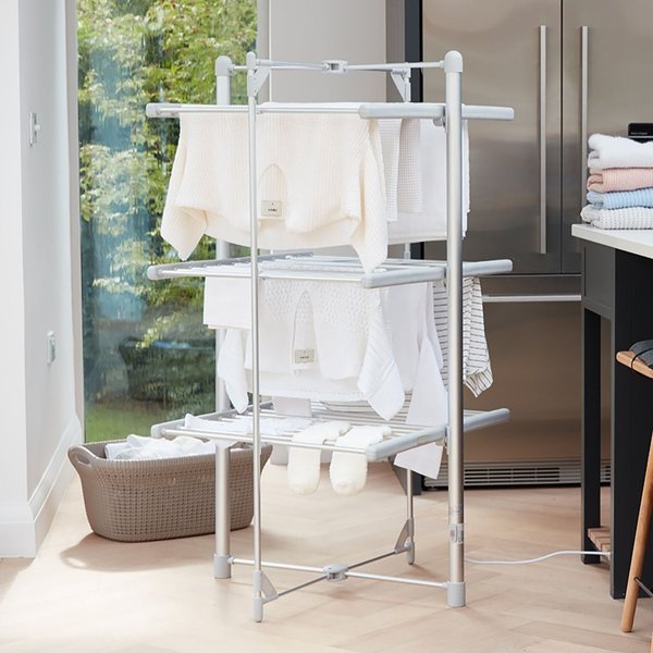ELECTRIC CLOTHES AIRER HEATED 36 RAILS DRYER FOLDING 3 TIER DELUXE ...